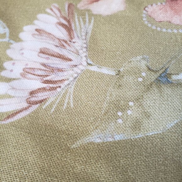 Set of 2 Sage Pink Blue Pastel Nuetral Linen Look Floral Botanical Pillowcases - Picture 8 of 11